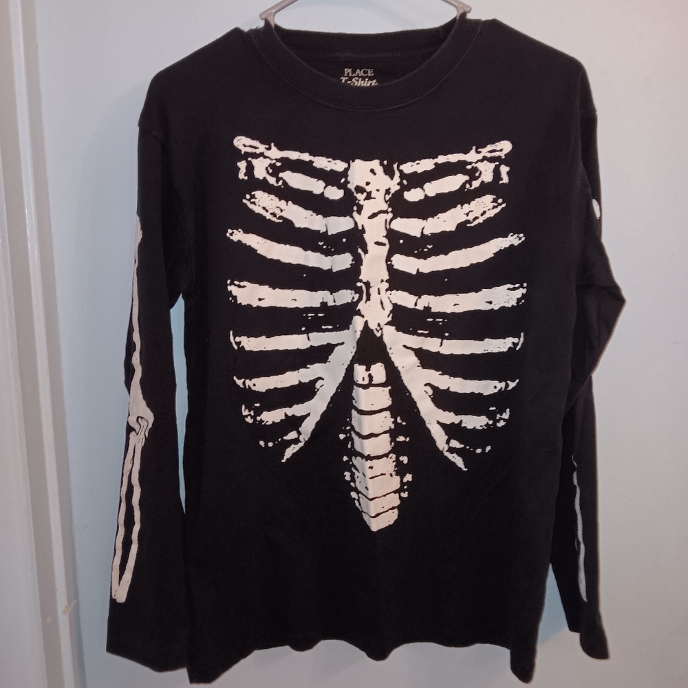 Skeleton Bones Long Sleeve Shirt Black XL 14
